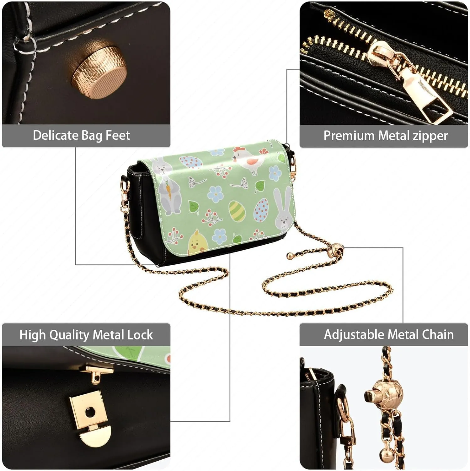 Crossbody Bags for Women Trendy Women's Black Shoulder Bag Small PU Leather Flap Cross Body Bag Handbags