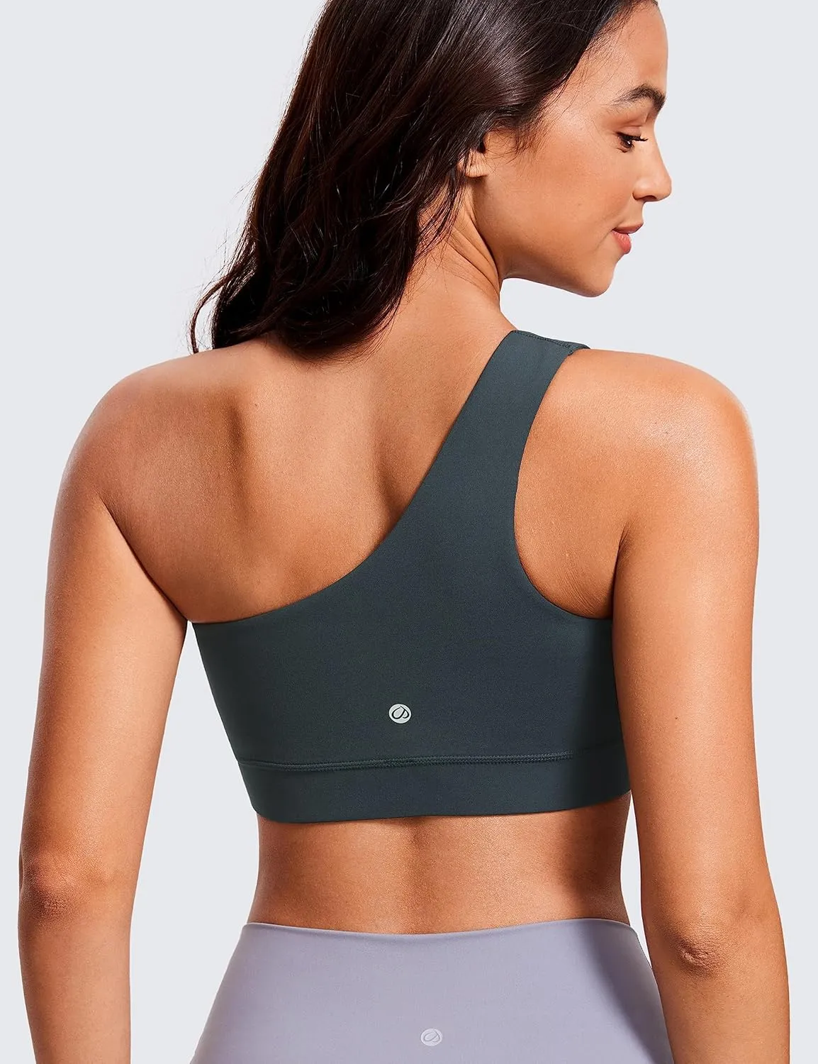 CRZ YOGA Butterluxe Womens One Shoulder Sports Bra - Sleeveless One Strap Low Impact Asymmetrical Workout Yoga Tops