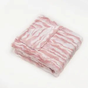 Cuddle Cookie Baby Wavey Faux Fur Blanket, 27 x 33 inches, in Gift Box (Pink)