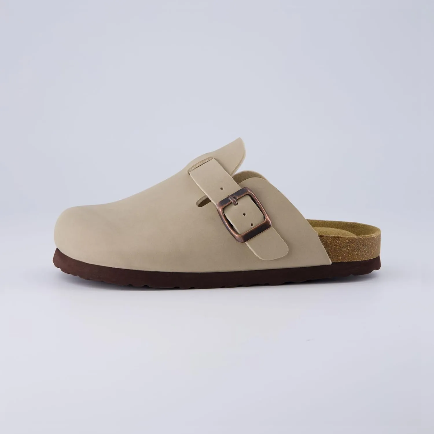 CUSHIONAIRE Kid's Hana Cork footbed clog with Genuine Leather upper, Faux Fur lining, and  Comfort