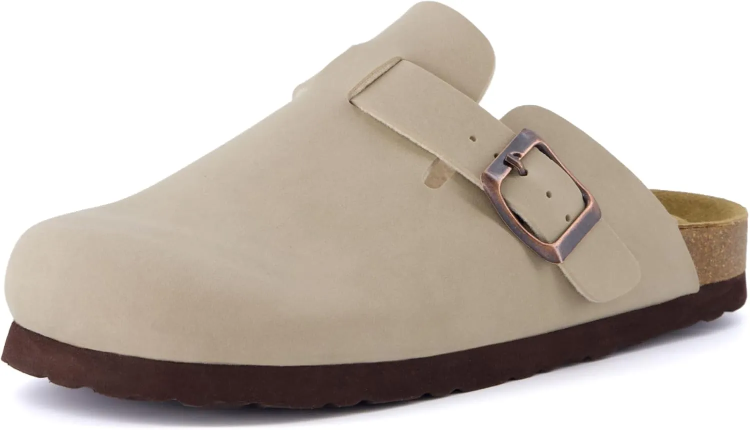 CUSHIONAIRE Kid's Hana Cork footbed clog with Genuine Leather upper, Faux Fur lining, and  Comfort