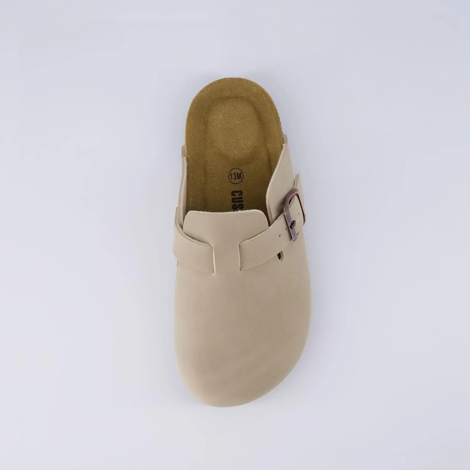 CUSHIONAIRE Kid's Hana Cork footbed clog with Genuine Leather upper, Faux Fur lining, and  Comfort