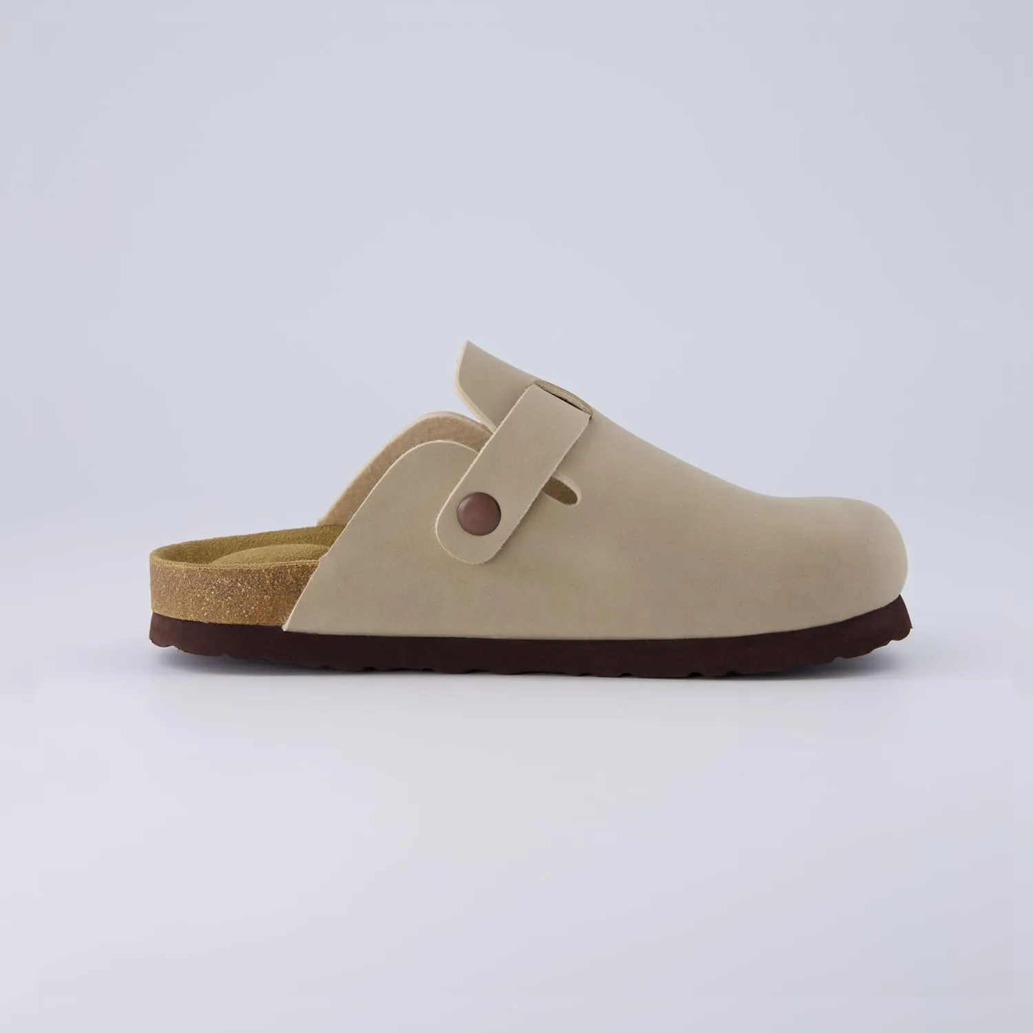 CUSHIONAIRE Kid's Hana Cork footbed clog with Genuine Leather upper, Faux Fur lining, and  Comfort