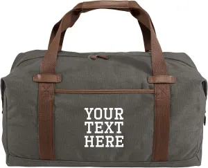 Custom Canvas Duffel Bag for Men Women - Add Your Name - Personalized Weekender Bag for Gym, Overnight, Travel