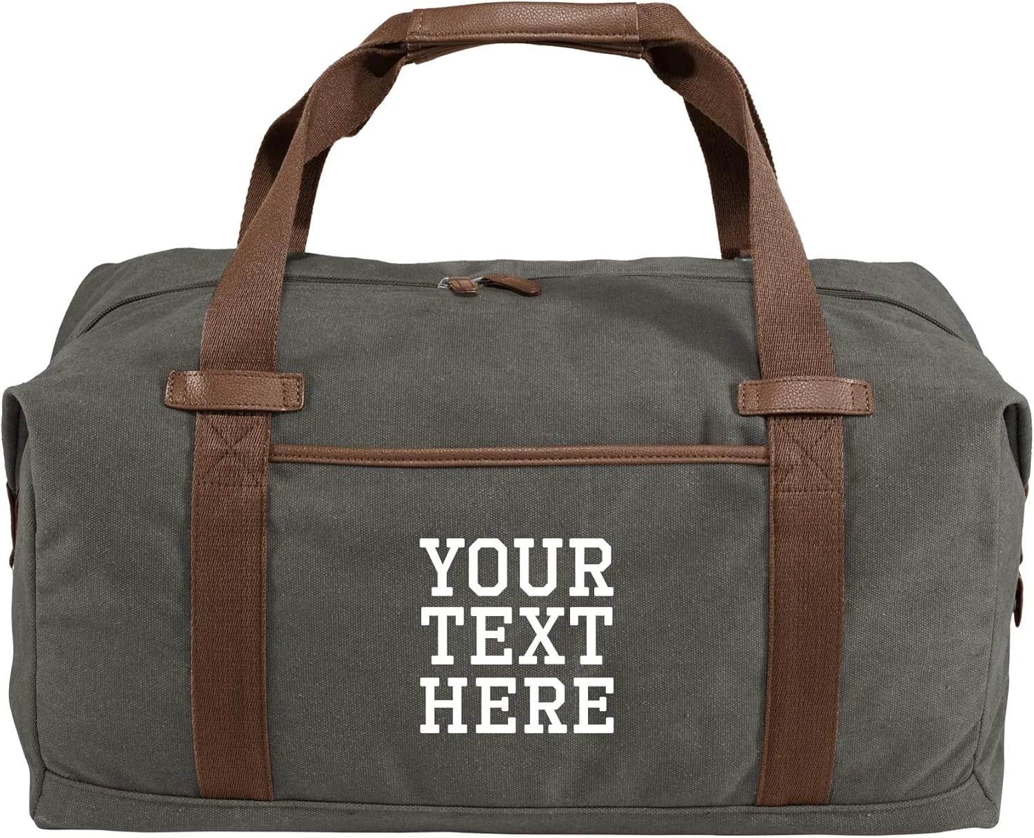 Custom Canvas Duffel Bag for Men Women - Add Your Name - Personalized Weekender Bag for Gym, Overnight, Travel