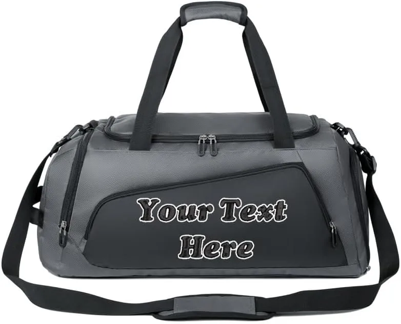 Custom Sport Duffel Bag Add Embroidered Text & Logo Personalized Medium Active Sport Gym Travel Duffel Bag For Men Women