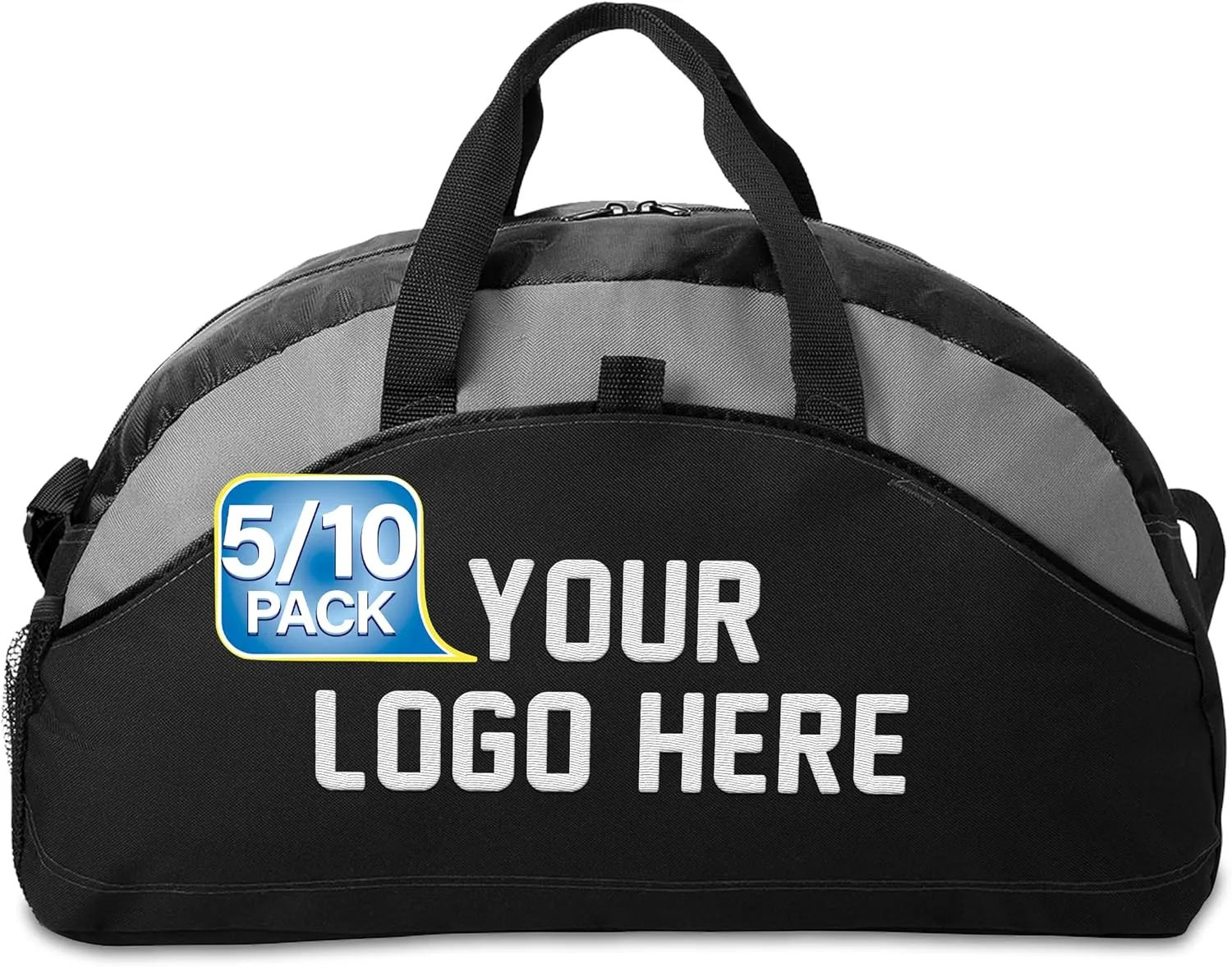 Custom Sport Duffel Bag Add Your Embroidered Logo 5/10 Pack Medium Sport Gym Water Resistant Duffel BagBlack
