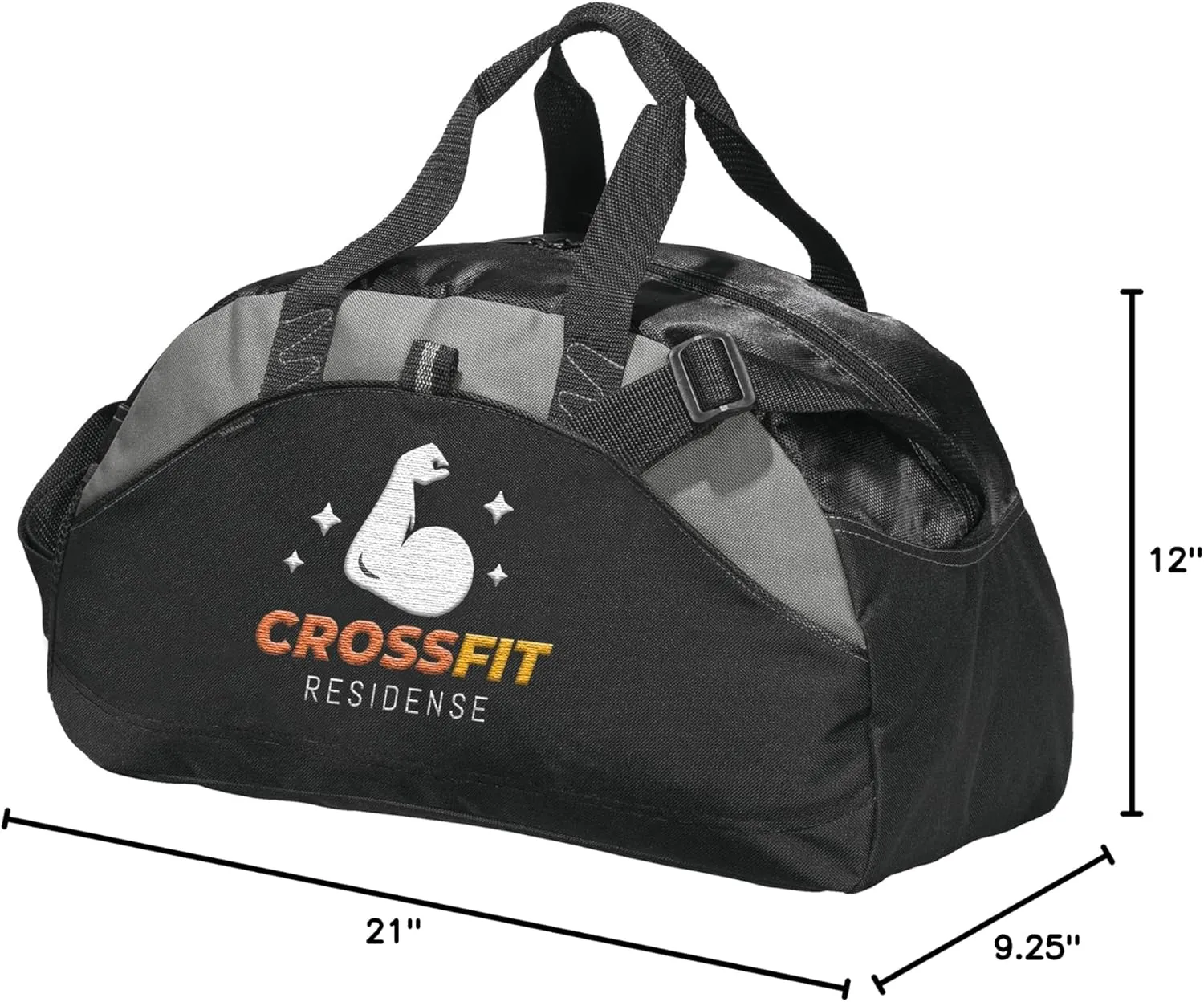 Custom Sport Duffel Bag Add Your Embroidered Logo 5/10 Pack Medium Sport Gym Water Resistant Duffel BagBlack