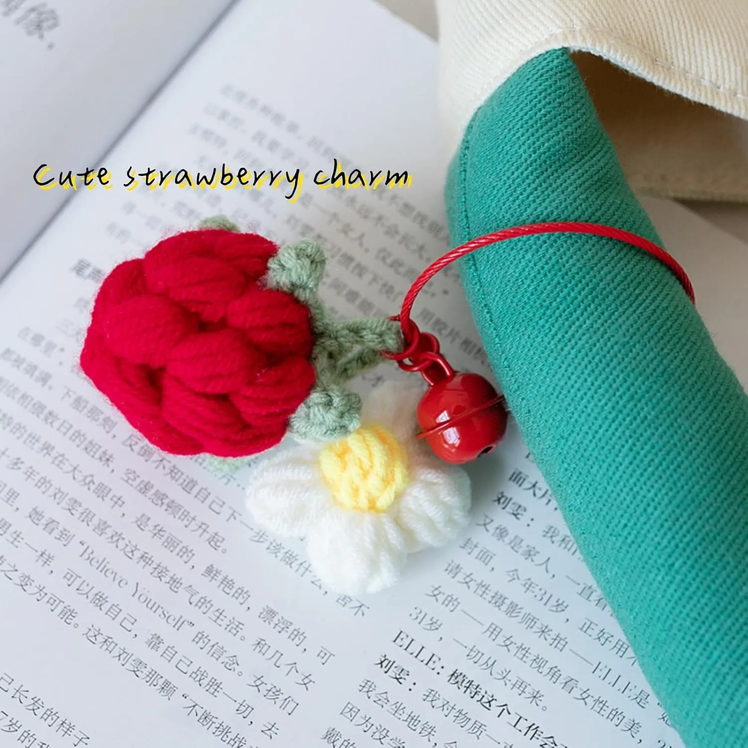 Cute Canvas Tote Bag Strawberry Bag Women Small Shoulder Handbags Funny Kawaii Tote Bags for Lunch Grocery Bag