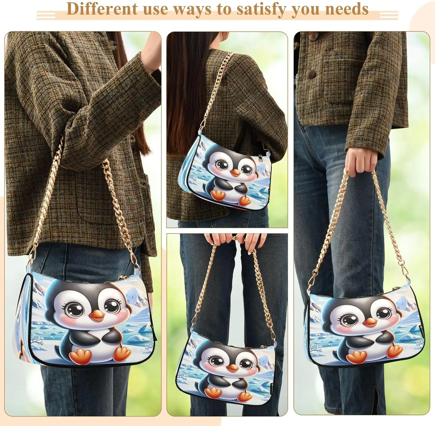 Cute Cartoon Penguin Mini Bag, Women Crossbody Bags