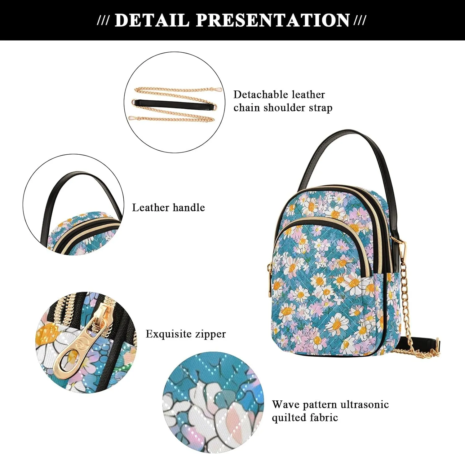 Cute Small Handbag Crossbody Bag for Women Quilted Bags Shoulder Purse Phone Wallet Chain Bag