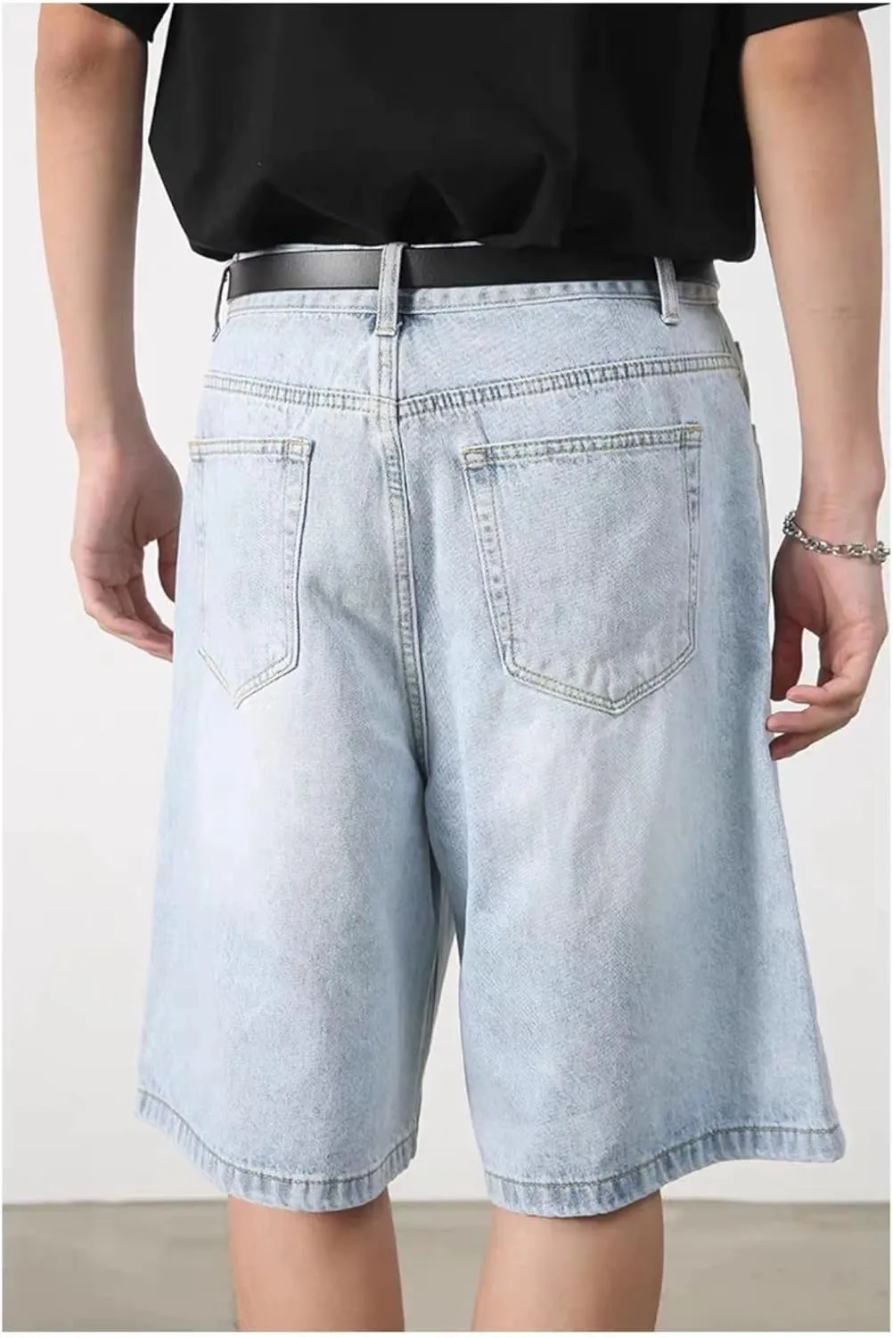 CUTEGAL Unisex Jorts Women Mid Rise Denim Shorts Wide Leg Baggy Jeans Men Casual Streetwear Y2k Pants