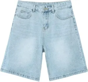 CUTEGAL Unisex Jorts Women Mid Rise Denim Shorts Wide Leg Baggy Jeans Men Casual Streetwear Y2k Pants