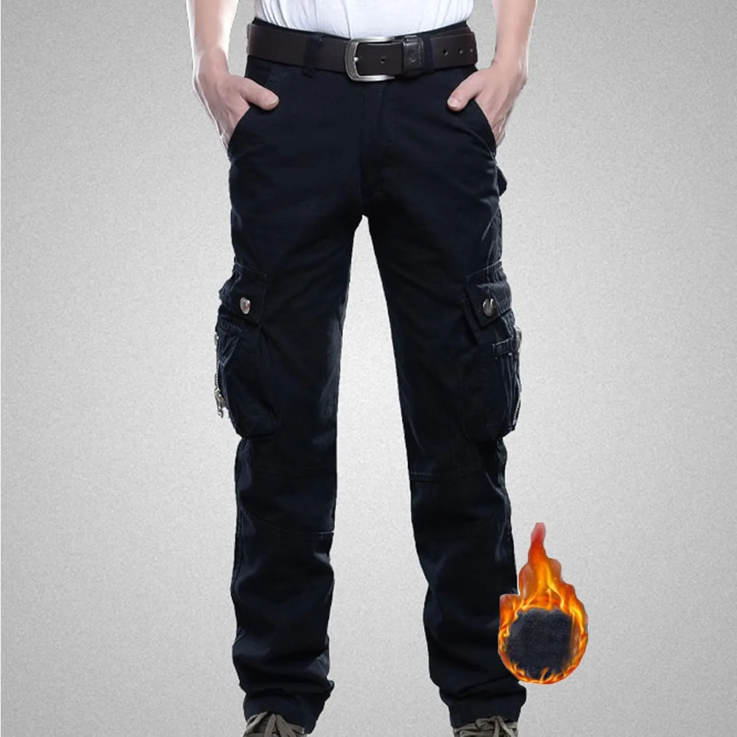 Dademeo Men Military Cargo Pants Combat Trousers Cotton Straight Leg Stretchy Active Pants Athletic Travel Pants with Pockets