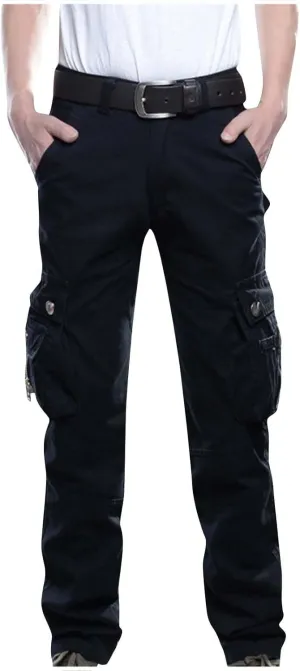 Dademeo Men Military Cargo Pants Combat Trousers Cotton Straight Leg Stretchy Active Pants Athletic Travel Pants with Pockets