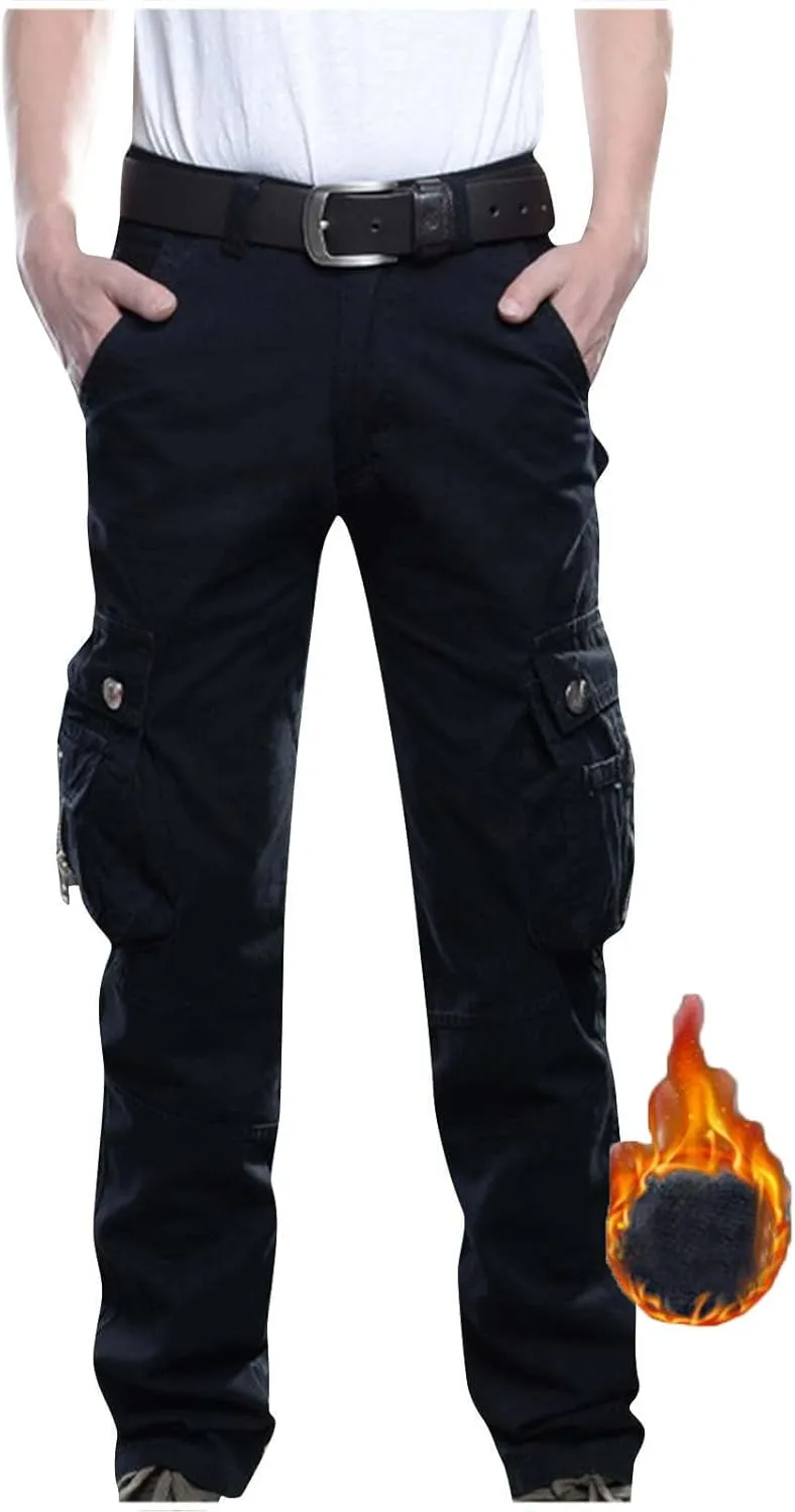 Dademeo Men Military Cargo Pants Combat Trousers Cotton Straight Leg Stretchy Active Pants Athletic Travel Pants with Pockets