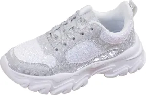 Damen Pailletten Sneakers Plateau Trainer Schuhe Walkingschuhe Freizeitschuhe Atmungsaktiv Indoor Soccer Shoes Women 6