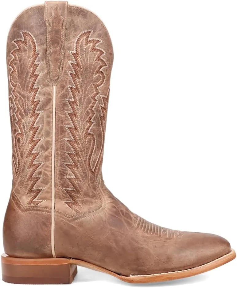 Dan Post Boots Mens Jerry Embroidered Square Toe Pull On Casual Boots Mid Calf - Brown
