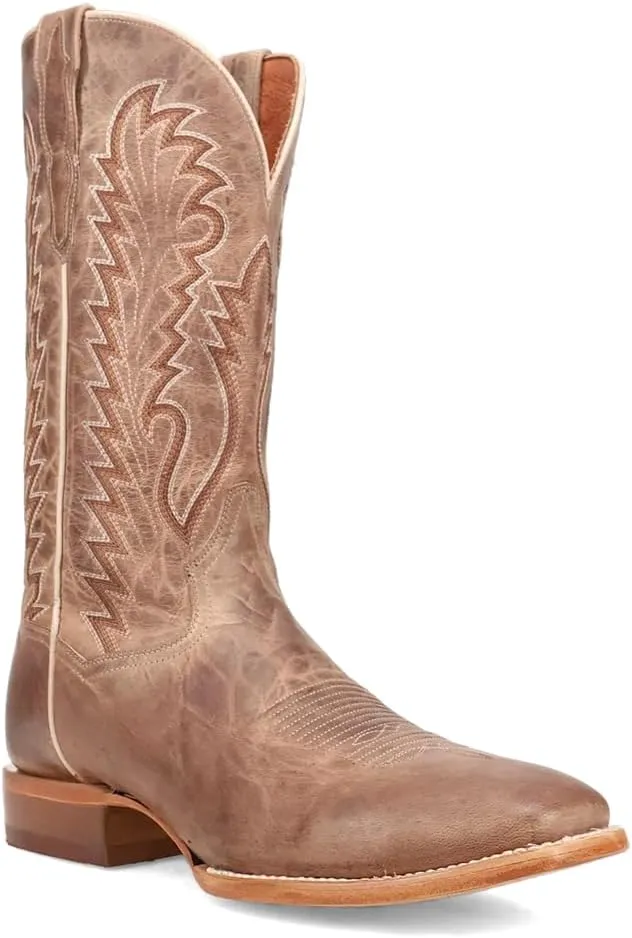 Dan Post Boots Mens Jerry Embroidered Square Toe Pull On Casual Boots Mid Calf - Brown