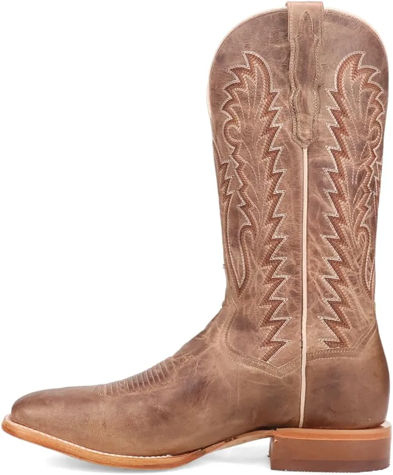 Dan Post Boots Mens Jerry Embroidered Square Toe Pull On Casual Boots Mid Calf - Brown