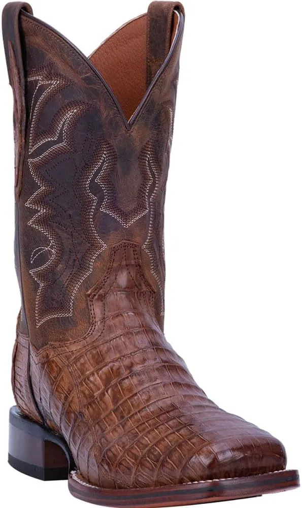 Dan Post Mens Kingsly Embroidered Square Toe Dress Boots Mid Calf - Black