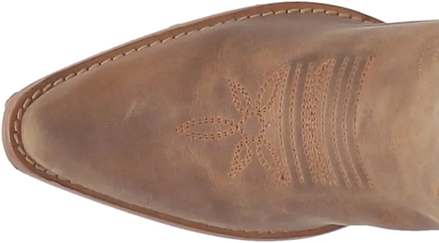 Dan Post Womens Karmel Embroidered Snip Toe Pull On Casual Boots Mid Calf Low Heel 1-2" - Brown