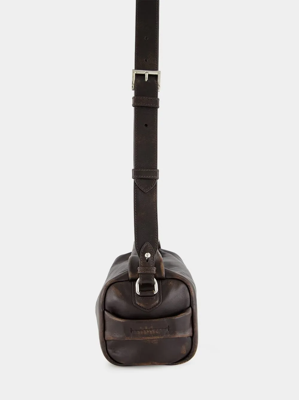 Dark Brown Nappa Leather Shoulder Bag
