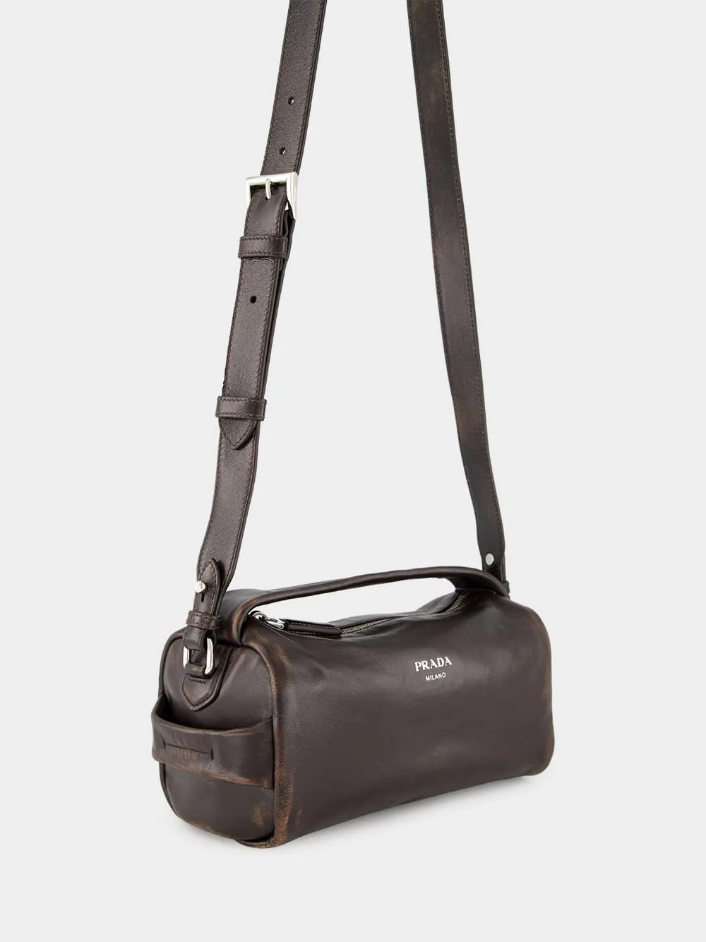 Dark Brown Nappa Leather Shoulder Bag