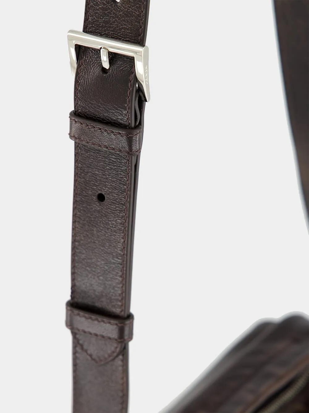 Dark Brown Nappa Leather Shoulder Bag