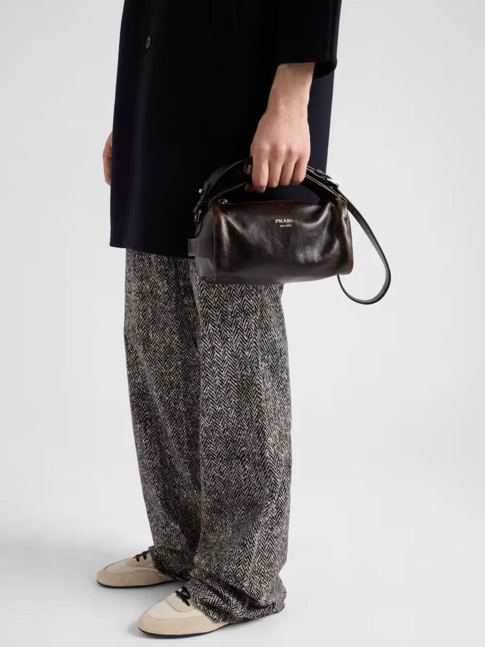 Dark Brown Nappa Leather Shoulder Bag