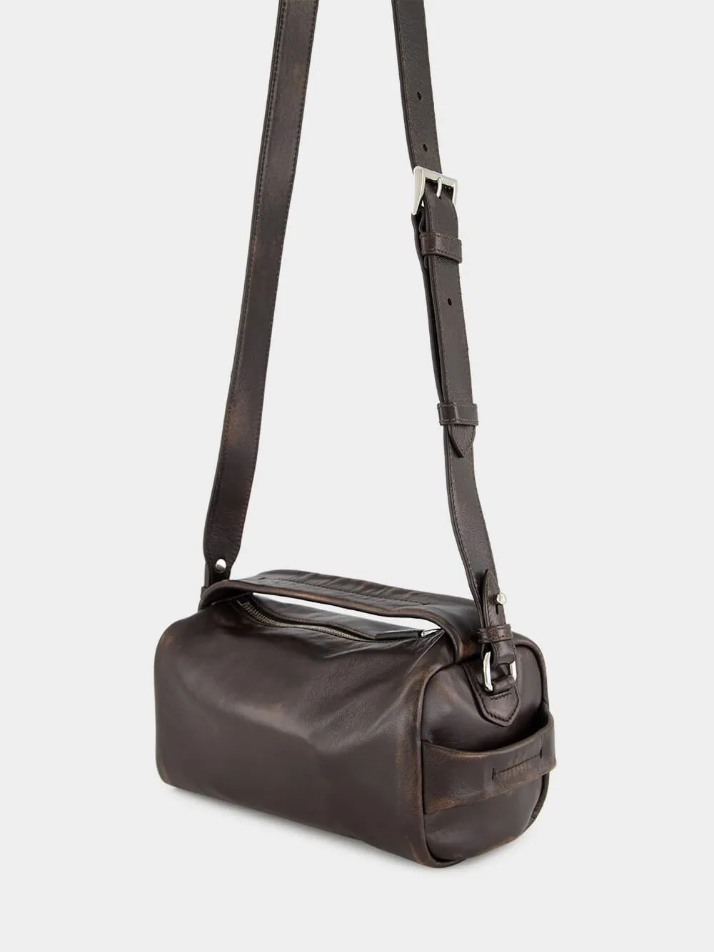 Dark Brown Nappa Leather Shoulder Bag