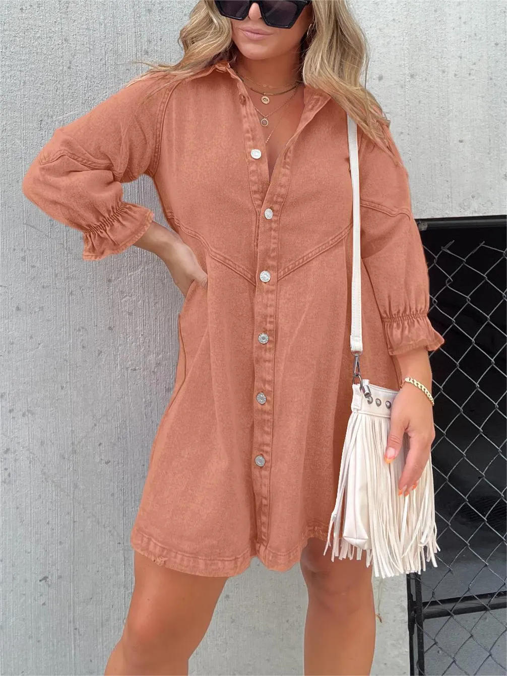Denim Shirt Dress | Relaxed Fit | Timeless Style