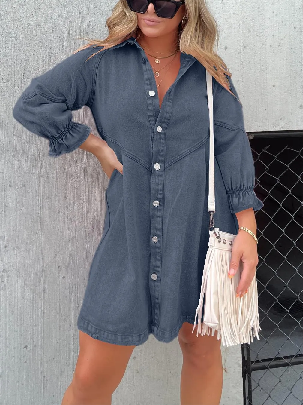 Denim Shirt Dress | Relaxed Fit | Timeless Style