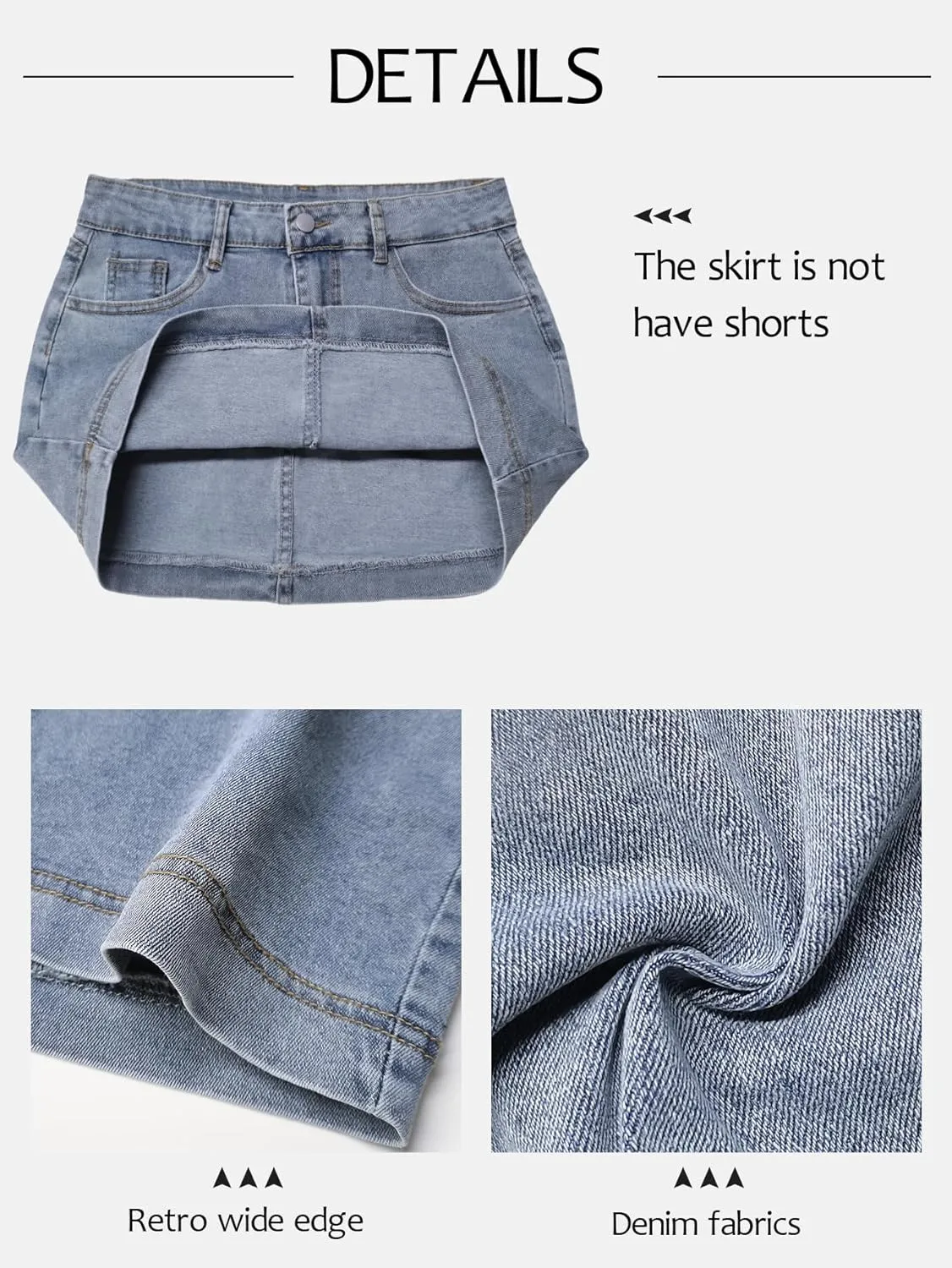 Denim Skort Skirts Women Casual Mini Jean Skirt Stretch Low Waisted Jean Skirt for Women Zip Fly Denim Skirt