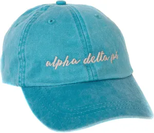 Desert Cactus Alpha Delta Pi Sorority Baseball Hat – Adjustable A D Pi Embroidered Cap with Cursive Font (N)