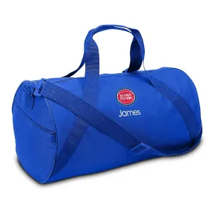 Detroit Pistons Personalized Duffel Bags for Kids - Official NBA Logo Embroidery, Removable Shoulder Strap, Polyester, 19” x 14” (Royal Blue)