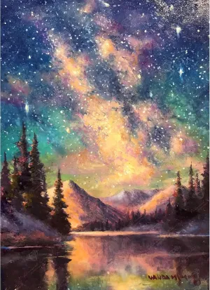 DIAMOND ART CLUB Starry Night- Night Music 5D Diamond Painting Kit, Star Diamond Canvas, Square Diamond Art for Adults and All Ages, 13" x 18" (33 x 46 cm)