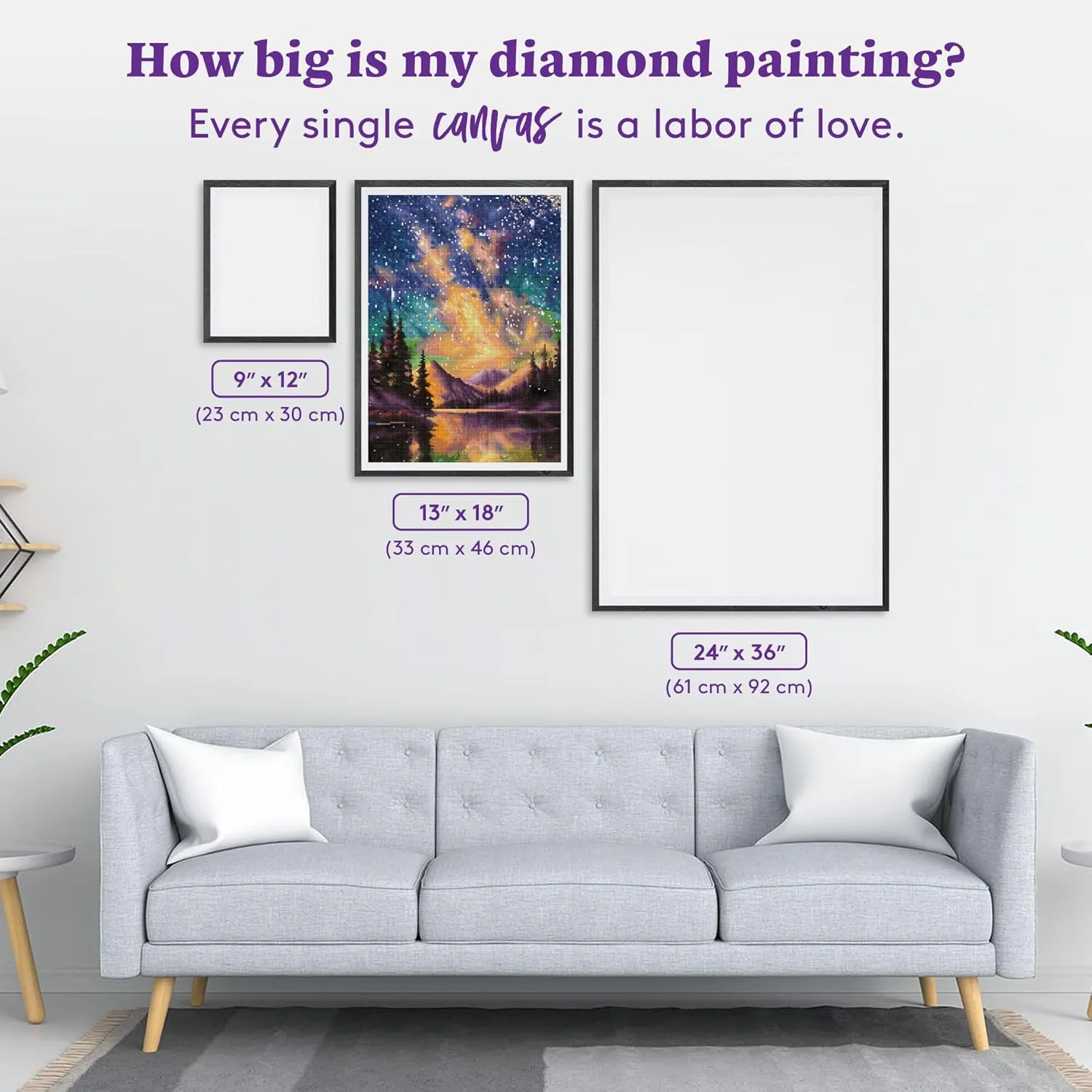 DIAMOND ART CLUB Starry Night- Night Music 5D Diamond Painting Kit, Star Diamond Canvas, Square Diamond Art for Adults and All Ages, 13" x 18" (33 x 46 cm)