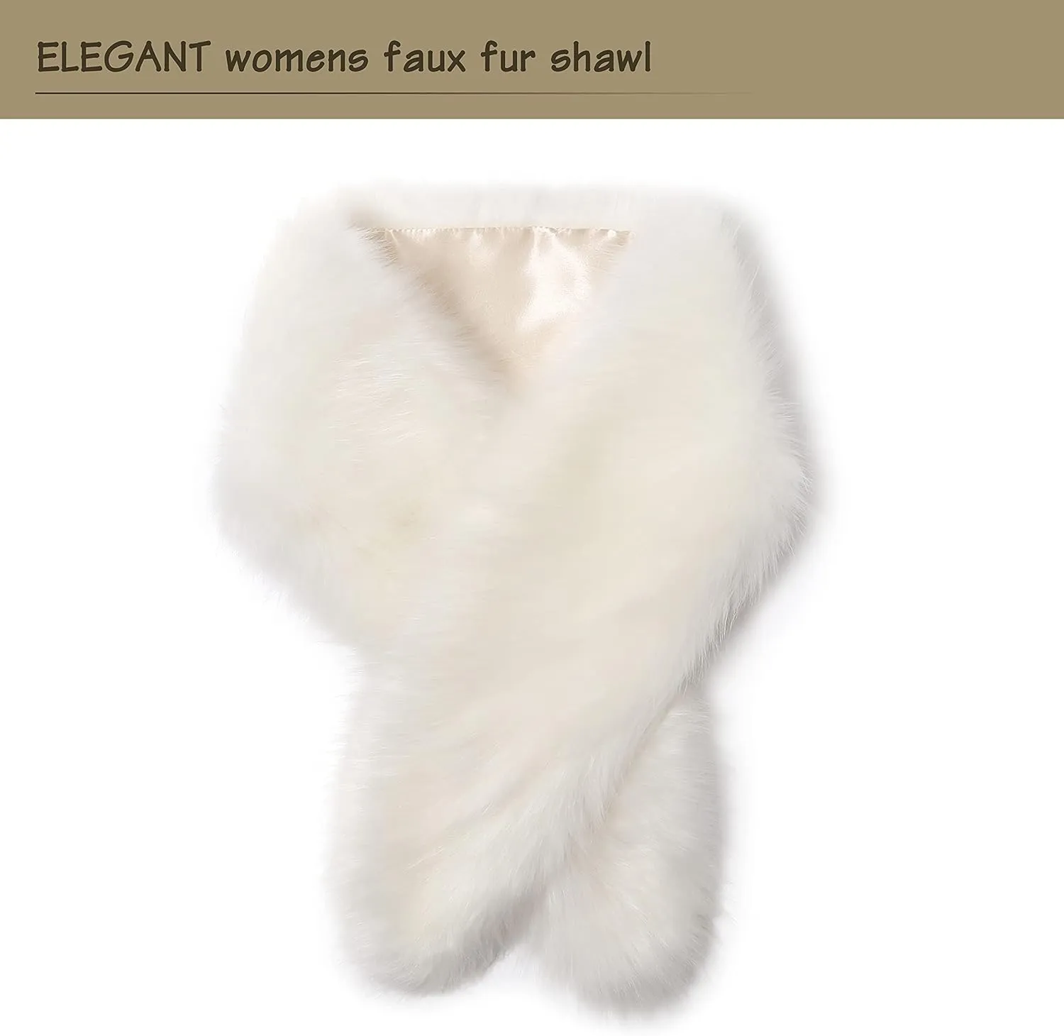 Dikoaina Extra Large Women's Faux Fur Collar for Winter Coat