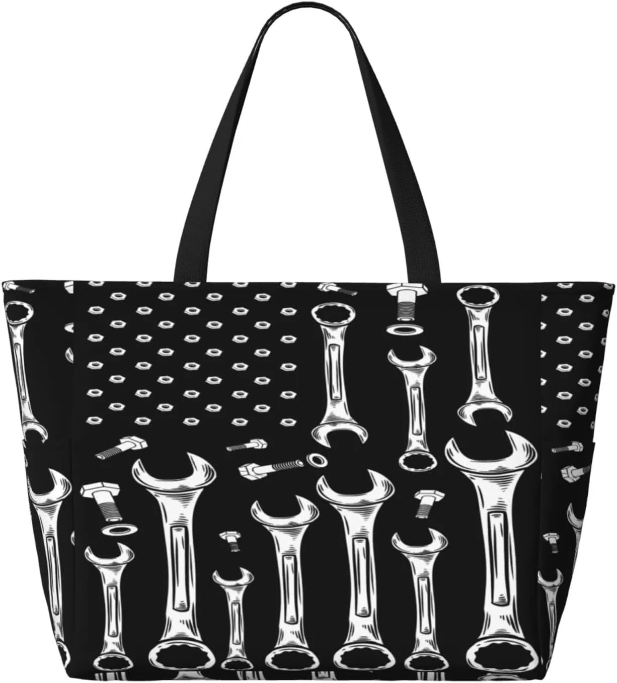 Dispatch Police Military Fire Flag Tote Bag With 8 Storage Pockets Top Zip Shoulder Bag Handbag For Travel Work Women