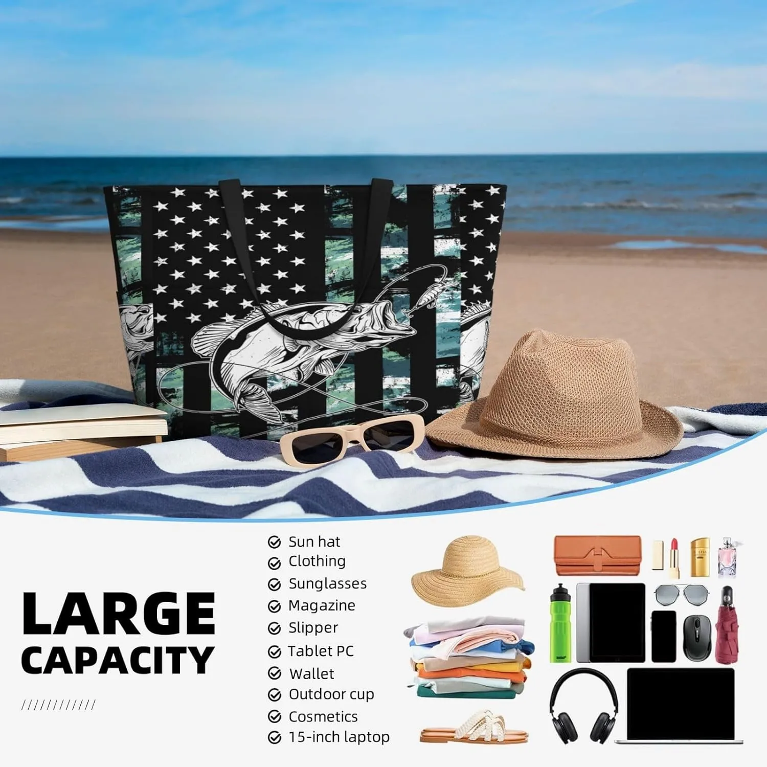 Dispatch Police Military Fire Flag Tote Bag With 8 Storage Pockets Top Zip Shoulder Bag Handbag For Travel Work Women