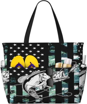 Dispatch Police Military Fire Flag Tote Bag With 8 Storage Pockets Top Zip Shoulder Bag Handbag For Travel Work Women
