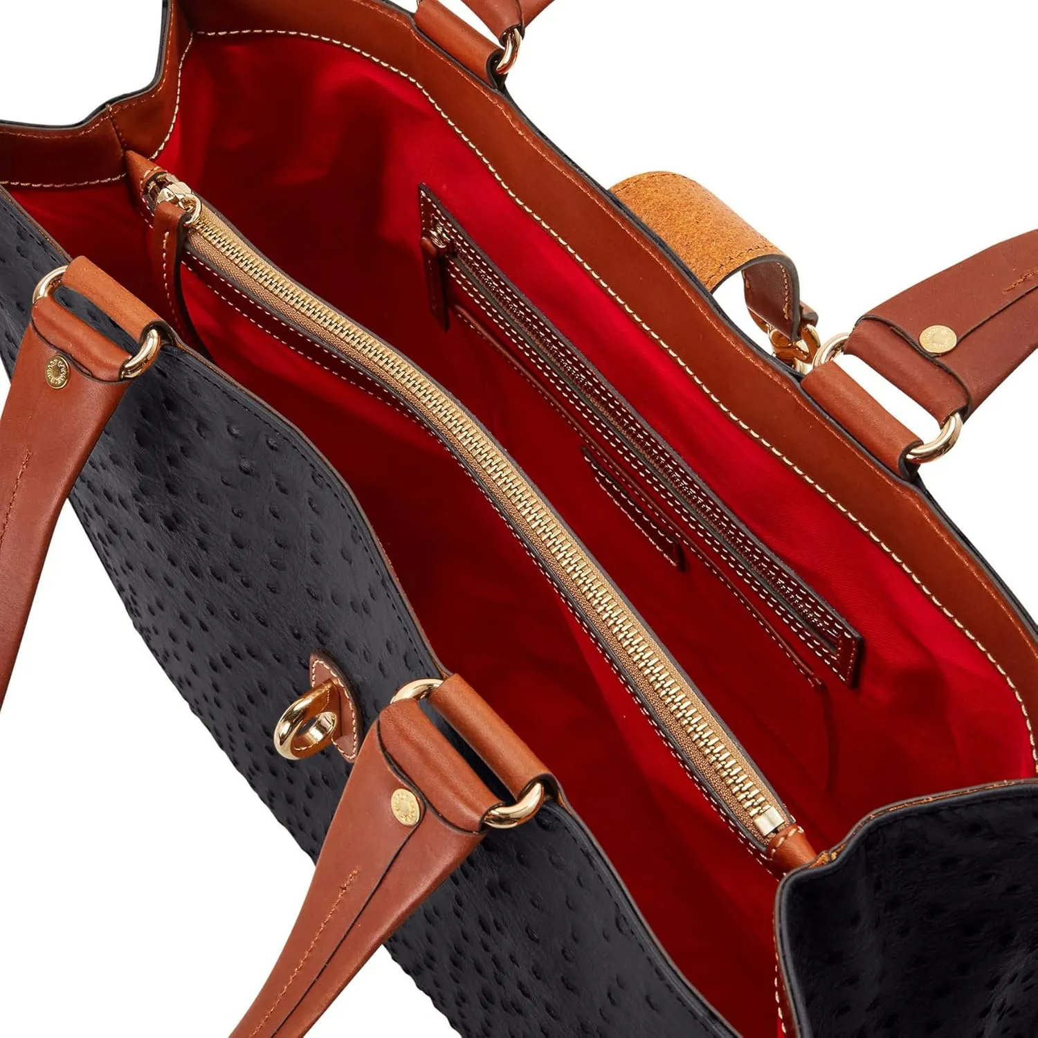 Dooney & Bourke Handbag, Ostrich Large Logo Lock Tote