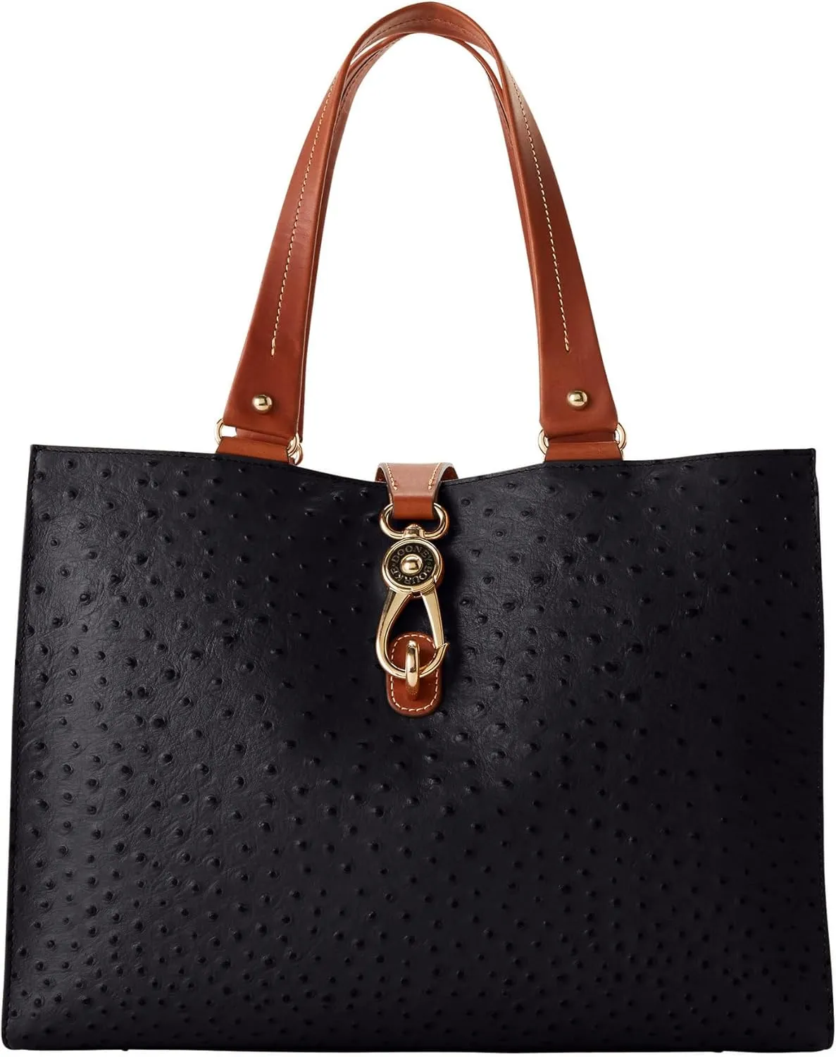 Dooney & Bourke Handbag, Ostrich Large Logo Lock Tote