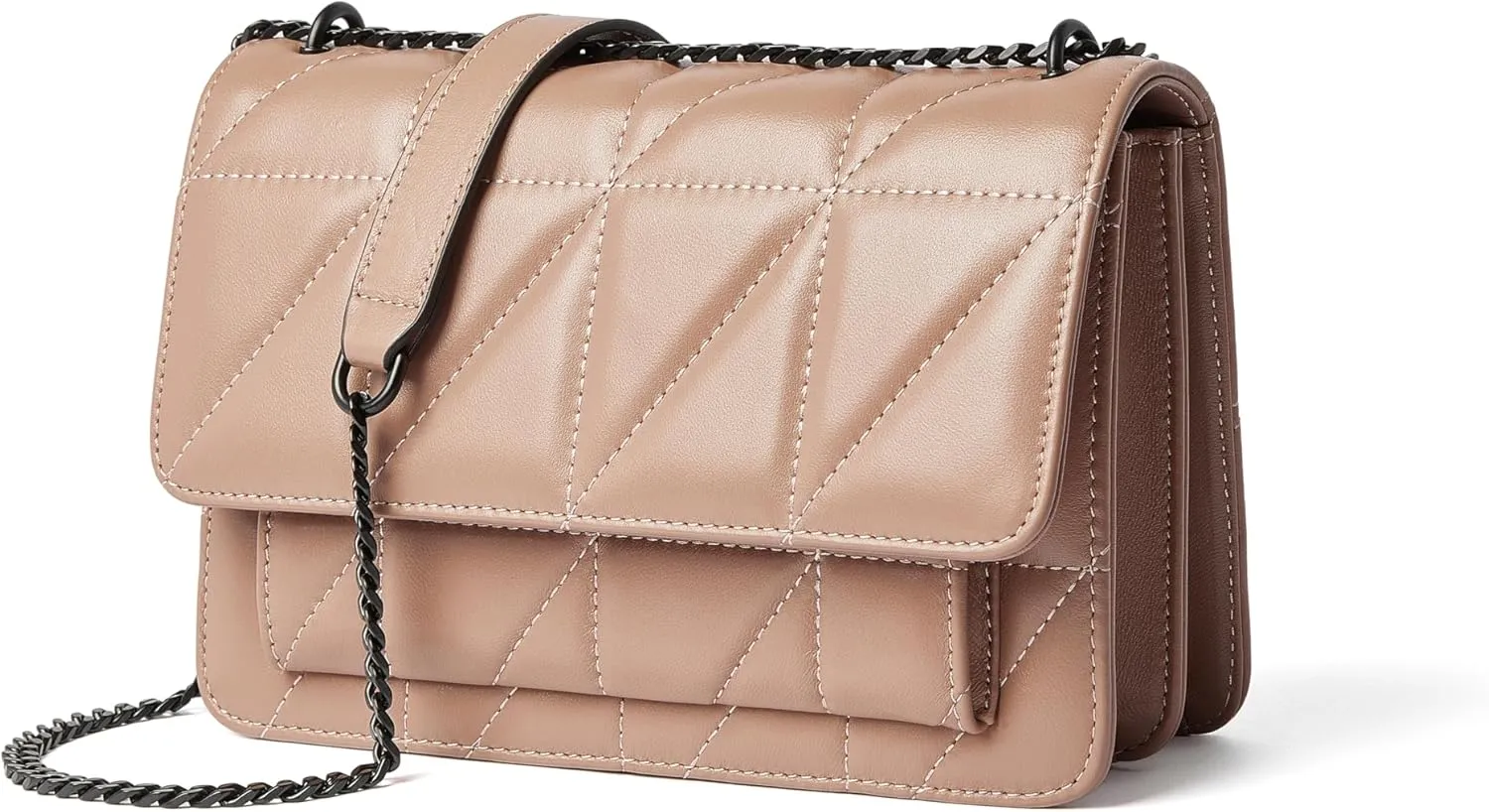DORIS&JACKY Quilted Shoulder Bag For Women Soft Designer Crossbody Flap Purse With Chain Strap