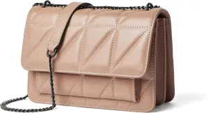 DORIS&JACKY Quilted Shoulder Bag For Women Soft Designer Crossbody Flap Purse With Chain Strap