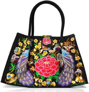 Double-Sided Embroidery Ladies Shoulder Bag | Ethnic Style Handcrafted Tote Bag