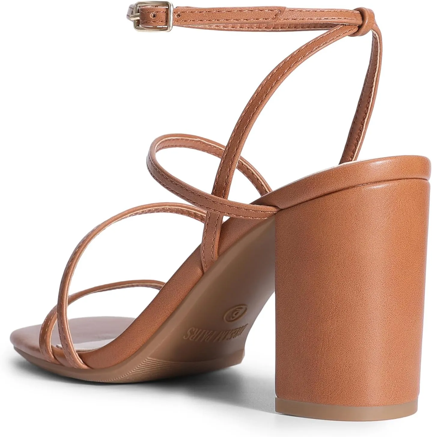 DREAM PAIRS Women's Heels Chunky Block Strappy Square Open Toe Ankle Buckle Heeled Sandals Wedding Party Dress Shoes Indie
