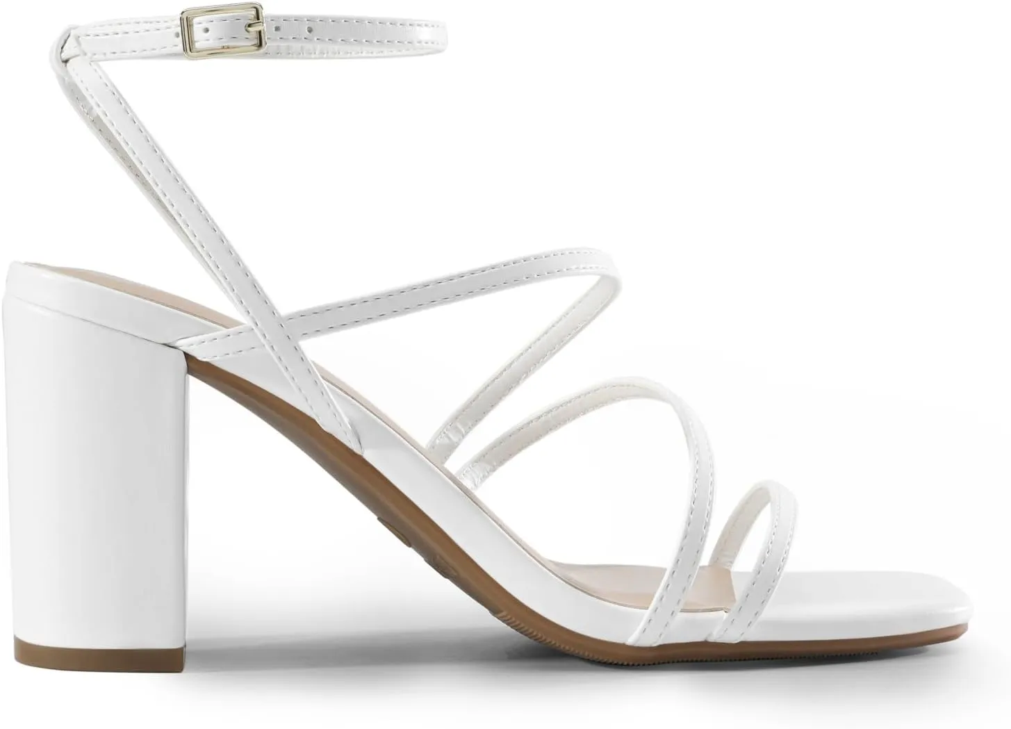DREAM PAIRS Women's Heels Chunky Block Strappy Square Open Toe Ankle Buckle Heeled Sandals Wedding Party Dress Shoes Indie