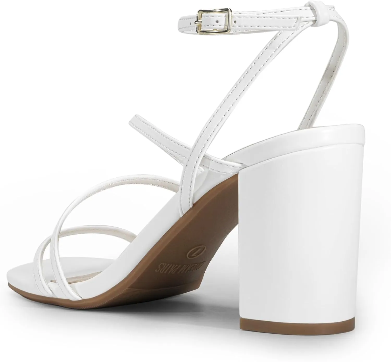 DREAM PAIRS Women's Heels Chunky Block Strappy Square Open Toe Ankle Buckle Heeled Sandals Wedding Party Dress Shoes Indie